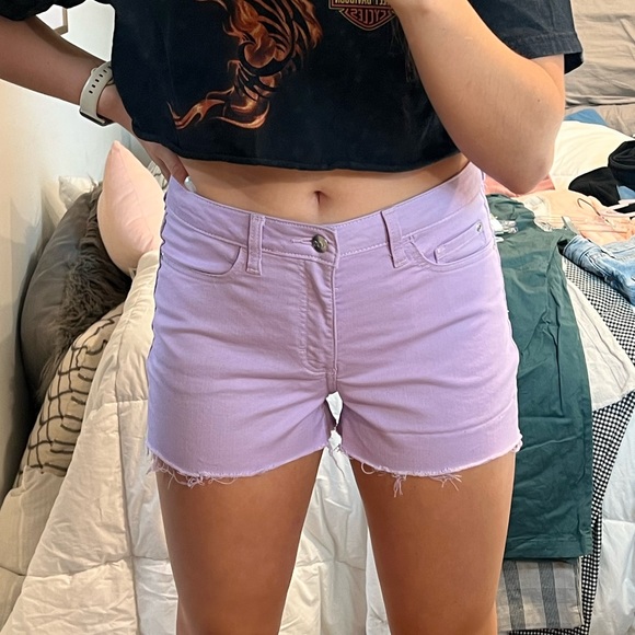 Light Purple Denim Shorts - Picture 1 of 7
